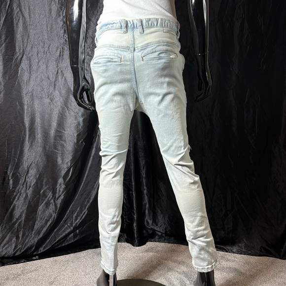 Classic Retro Drop Crotch Light Wash Denim Jeans - Picture 7 of 7